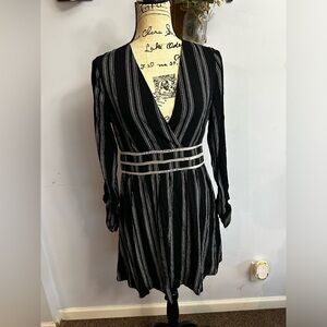 Tunic dress midi v neck a lined whimsical goth dark fairy dreamy‎